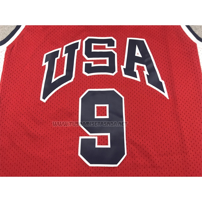 Camiseta Michael Jordan NO 9 USA 1984 Rojo